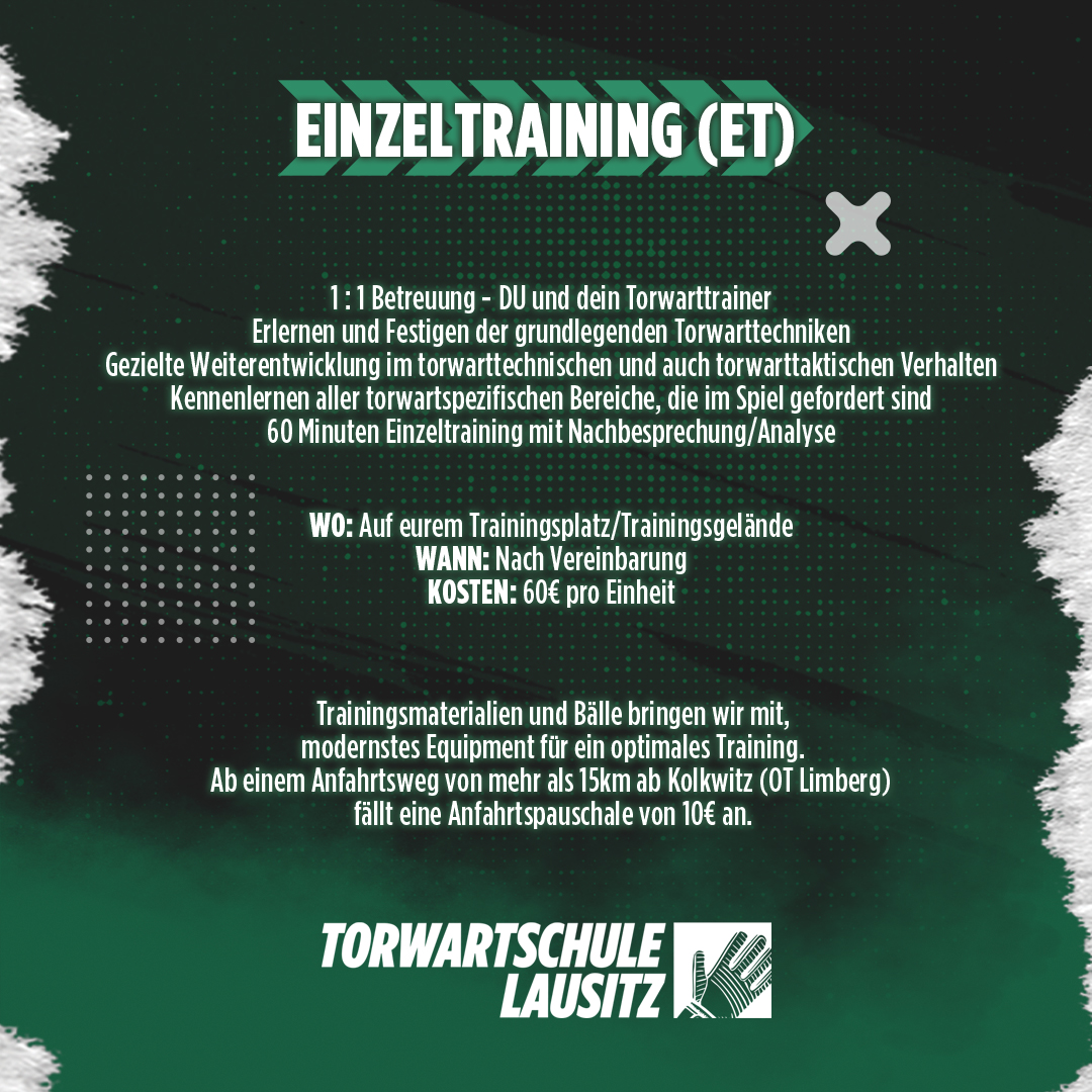 Infokarte Einzeltraining — Torwartschule Lausitz