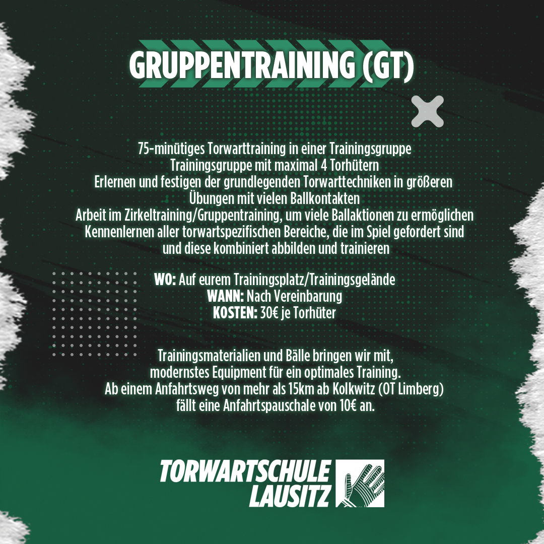 Infokarte Gruppentraining — Torwartschule Lausitz