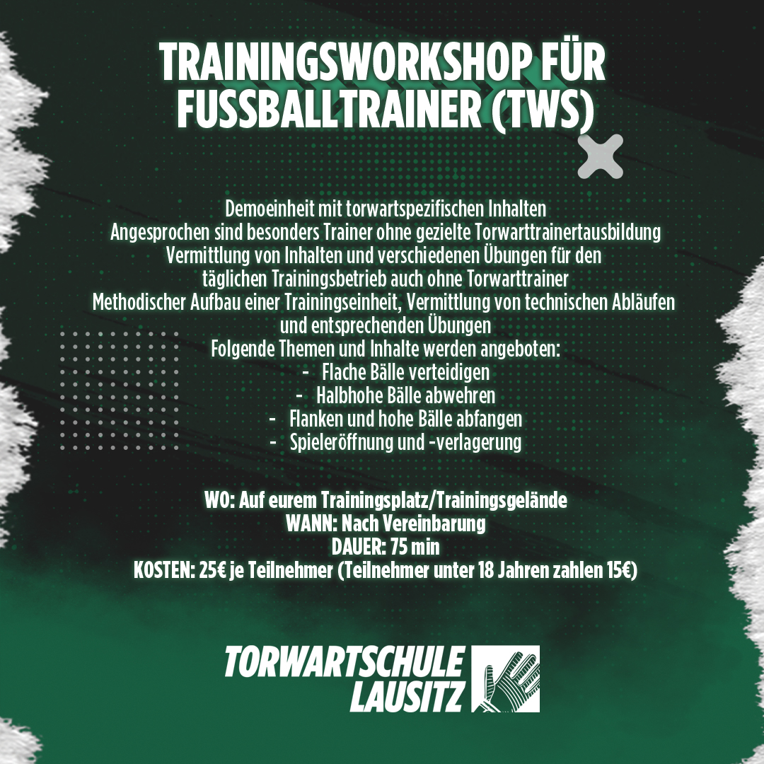 Infokarte Workshop für Fußballtrainer — Torwartschule Lausitz